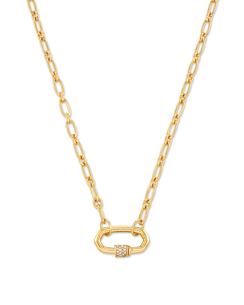 Bristol 18k Gold Vermeil Link Necklace in White Sapphire image number 0